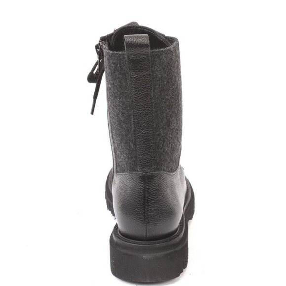 Luca Grossi 453 Black Leather Elastic Zip-Up Lace-Up Ankle Boots - Picture 5 of 8